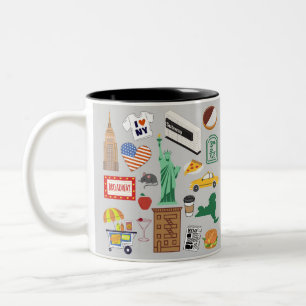 New York City Symbols Two-Tone Coffee Mug