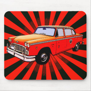 New York City Taxi Cab Cartoon Mouse Pad