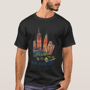 New York City taxi famous buildings cute colourful T-Shirt