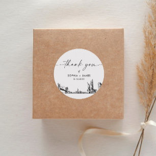 New York City Thank You Favour 3" (sheet of 6) Classic Round Sticker