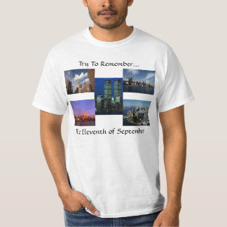 New York City Twin Towers WTC Views In Memoriam T-Shirt
