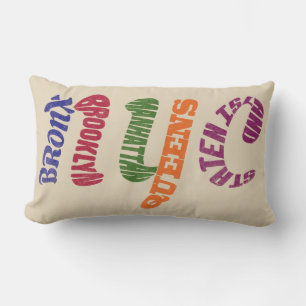 New York City Typographic NYC Initials Lumbar Cushion