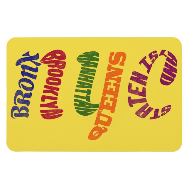 New York City Typographic NYC Magnet (Horizontal)