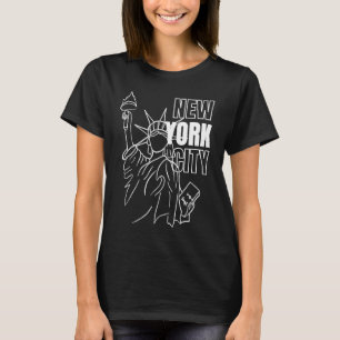 New York City Typography and Statue of Liberty T-Shirt