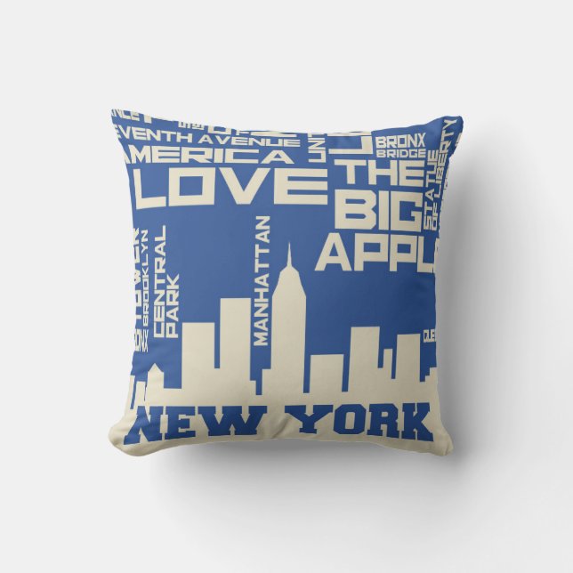 New York City Typography Poster Cushion (Front)