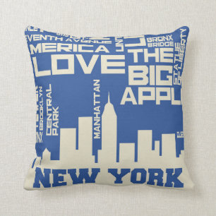 New York City Typography Poster Cushion