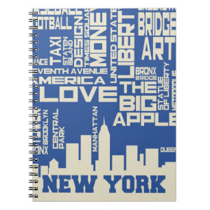 New York City Typography Poster Notebook