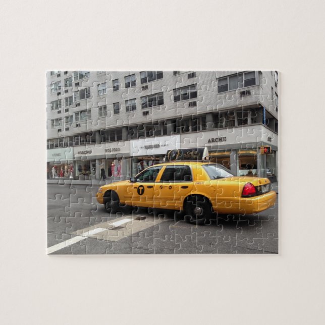 New York City Upper East Side Yellow Taxi Cab NYC Jigsaw Puzzle (Horizontal)