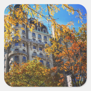 New York City Upper West Side Apartment Building Square Sticker