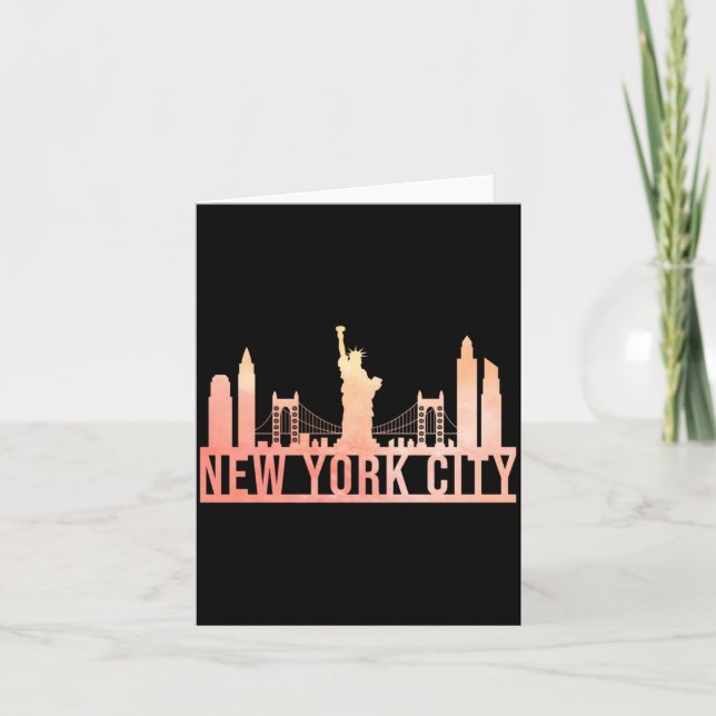 New York City Usa Cityscape Skyline Funny Gift _1  Card (Front)