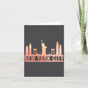 New York City Usa Cityscape Skyline Funny Gift Card