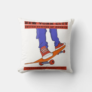 New York City, USA Cool Skateboard Cushion