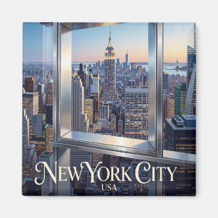 New York City USA Manhattan Skyline Urban Scene Magnet
