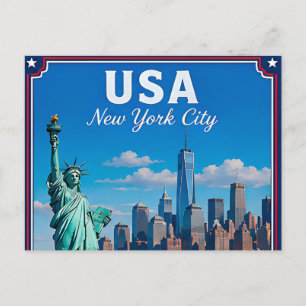 🗽 New York City USA Memory From Skyline Visit 🗽 Postcard