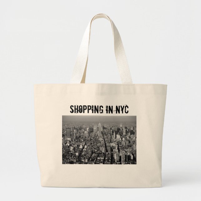 New York City USA skyline 1987 Large Tote Bag (Front)