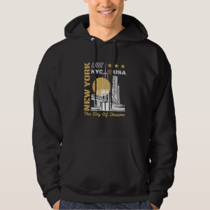 New York City USA Skyline Travel Graphic Design Hoodie