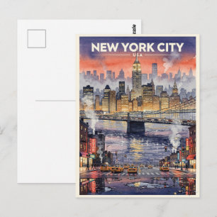 New York City USA Vintage Travel Postcard