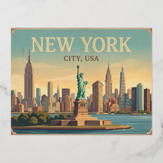 New York City USA Vintage Travel Postcard