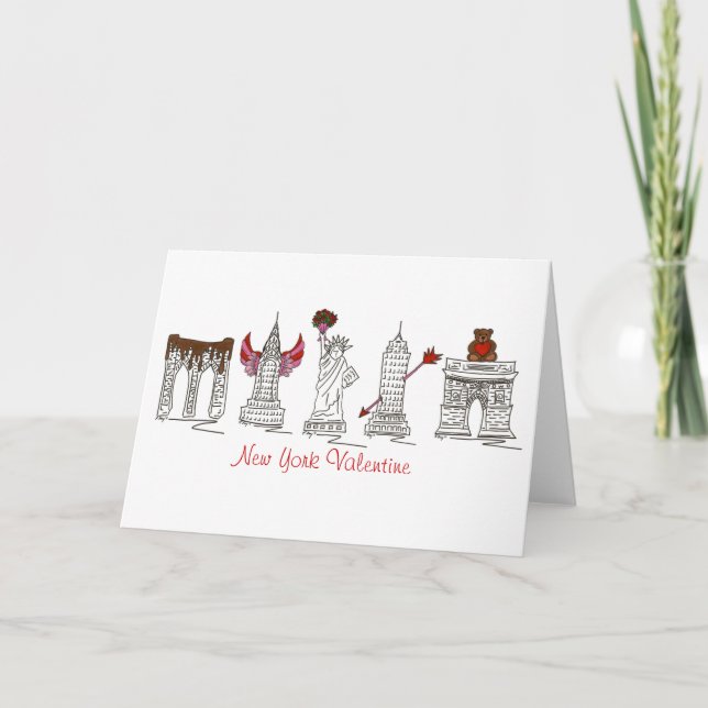 New York City Valentine Love NYC Valentine's Day Holiday Card (Front)