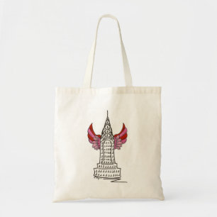 New York City Valentine NYC Cupid Wings Skyscraper Tote Bag