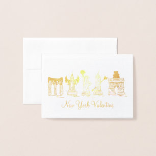 New York City Valentine's Day NYC Landmarks Foil Card