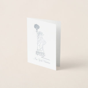 New York City Valentine's Day Statue of Liberty Foil Card