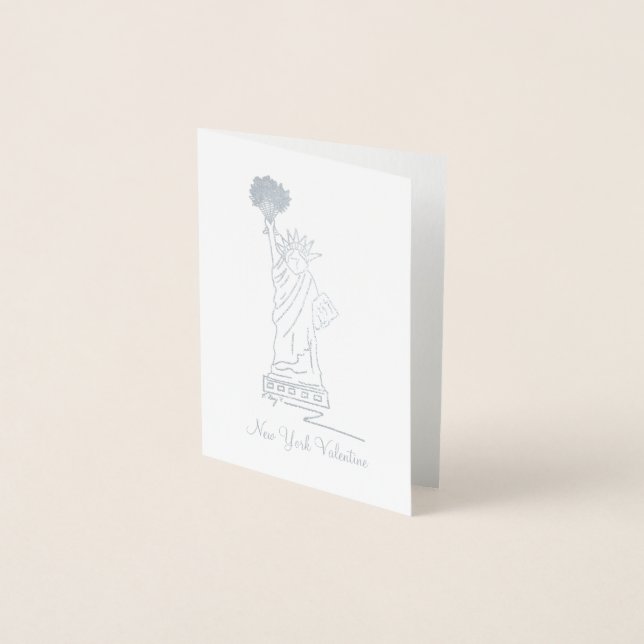 New York City Valentine's Day Statue of Liberty Foil Card (Front)
