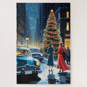 New York City Vintage Christmas Photo Two Jigsaw Puzzle