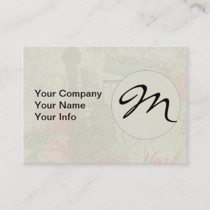 New York City Vintage Liberty Skyline Symbol Art Business Card