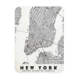 New York City Vintage Travel Map Magnet