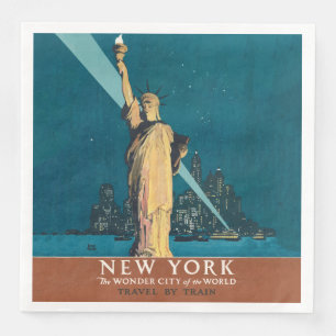 New York City Vintage Travel Poster Tote Napkin