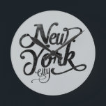 New York City vintage typography Round Clock<br><div class="desc">New York City vintage typography</div>