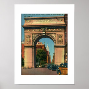 New York City, Washington Arch, Vintage Poster