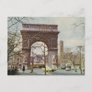 New York City, Washington Square, 1960s Vintage Postcard