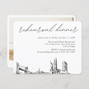 New York City Wedding Elegant Rehearsal Dinner Enclosure Card