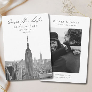 New York City Wedding Save the Date Black & White Invitation