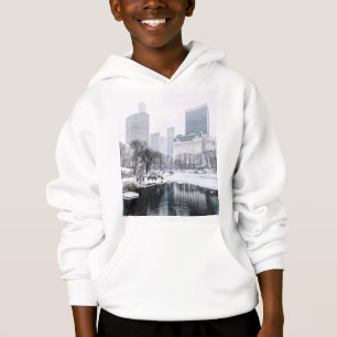 New York City Winter in Central Park Skyline Art