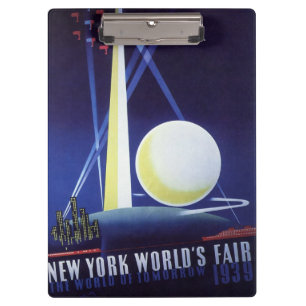 New York City World's Fair in 1939, Vintage Travel Clipboard