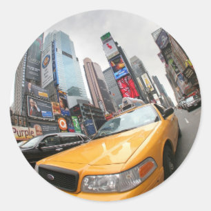 New York City Yellow Cab Classic Round Sticker