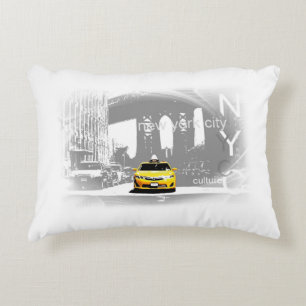 New York City Yellow Taxi Pop Art Decorative Cushion