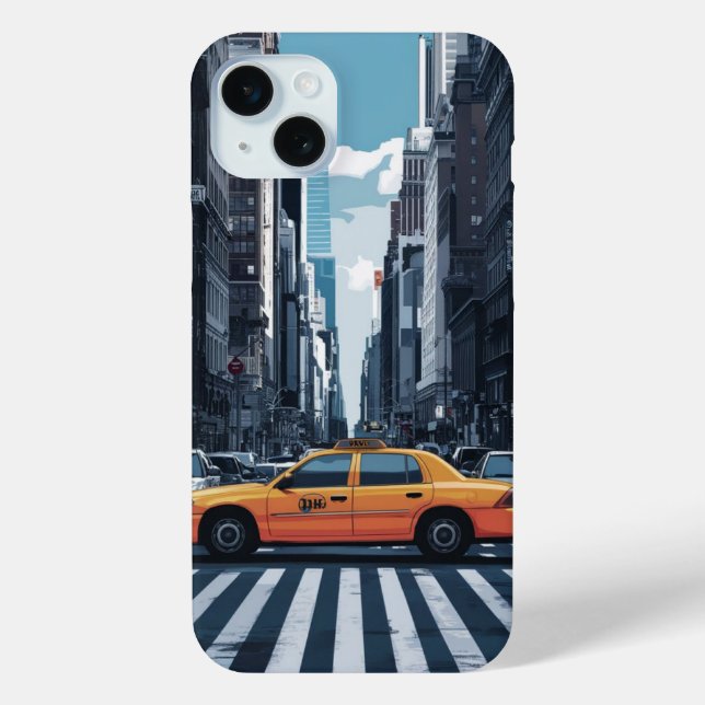 New York City Yellow Taxi Street Life  Case-Mate iPhone Case (Back)