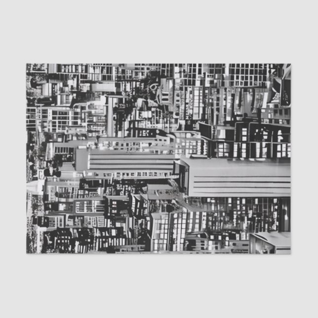 New York Cityscape in Black and White  Tissue Paper (Front)