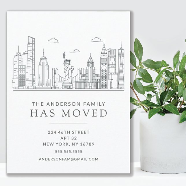New York Cityscape Moving Announcement Card (Creator Uploaded)