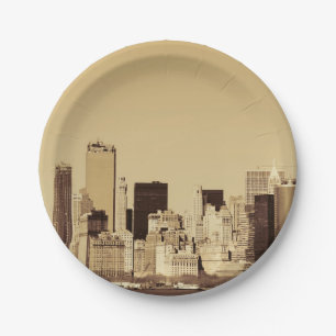 New York Cityscape Paper Plate