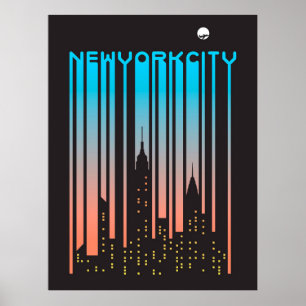 New York Cityscape Skyscrapers Poster