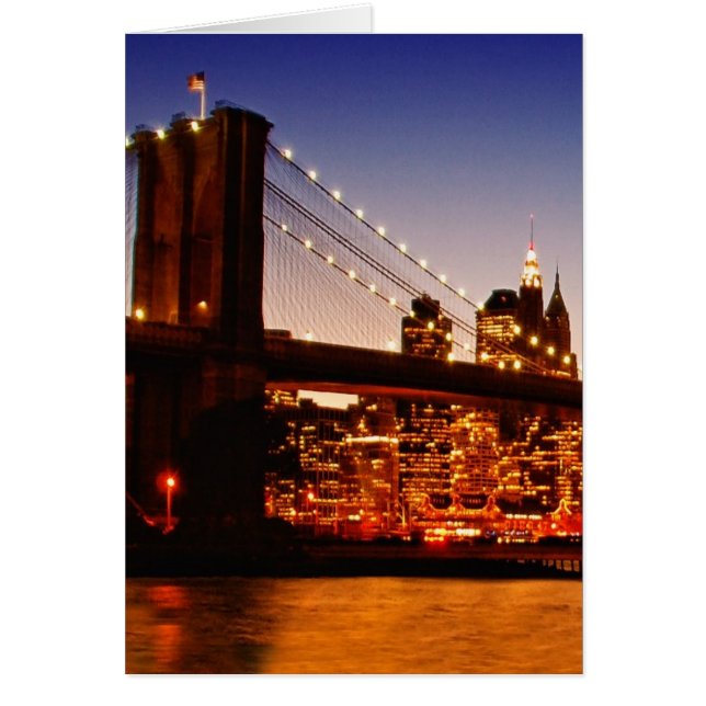 New York cityscape with bridge over river (Front)
