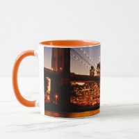 New York cityscape with bridge over river