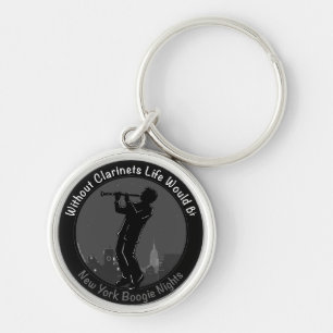 New York Clarinet Player Key Ring