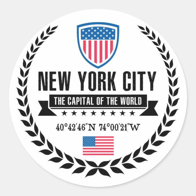 New York Classic Round Sticker (Front)