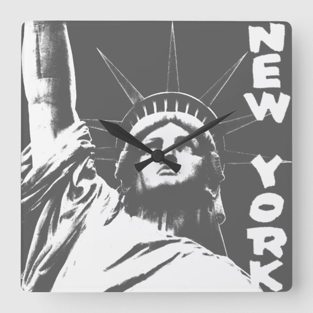 New York  Clock Statue of Liberty Wall Clock (Front)